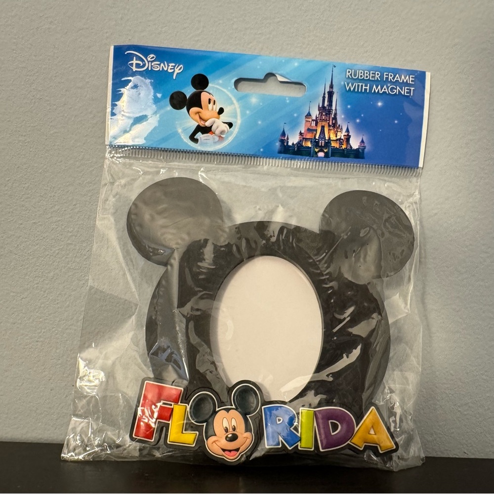 Disney Mickey Mouse Florida rubber photo frame with magnet and stand